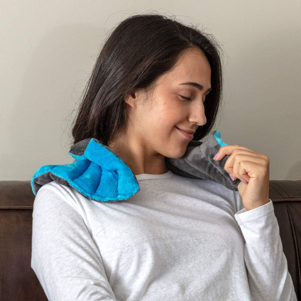 Neck Warmer Microwavable, Weighted Neck and Shoulder Wrap for Hot or Cold Therapy, Herbal Moist Aromatherapy. All-Natural Portable Neck and Shoulder Heat Wrap for Stiff Joint, Sore Muscle Pain Relief.