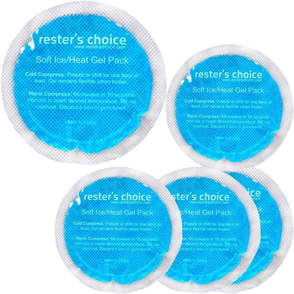 Gel Cold & Hot Packs (5 Ice Packs) 4" Circle Reusable Warm or Ice Packs for Injuries – Hot & Cold Compress for Swelling, Bruises, Surgery