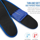 Face Ice Pack - Easy to Use as Wisdom Teeth Ice Pack, TMJ Relief Products, Jaw Pain – Hot & Cold Therapy for Chin, Headaches, Post Surgery Treatment - Adjustable Face Wrap Includes 4 Gel Packs